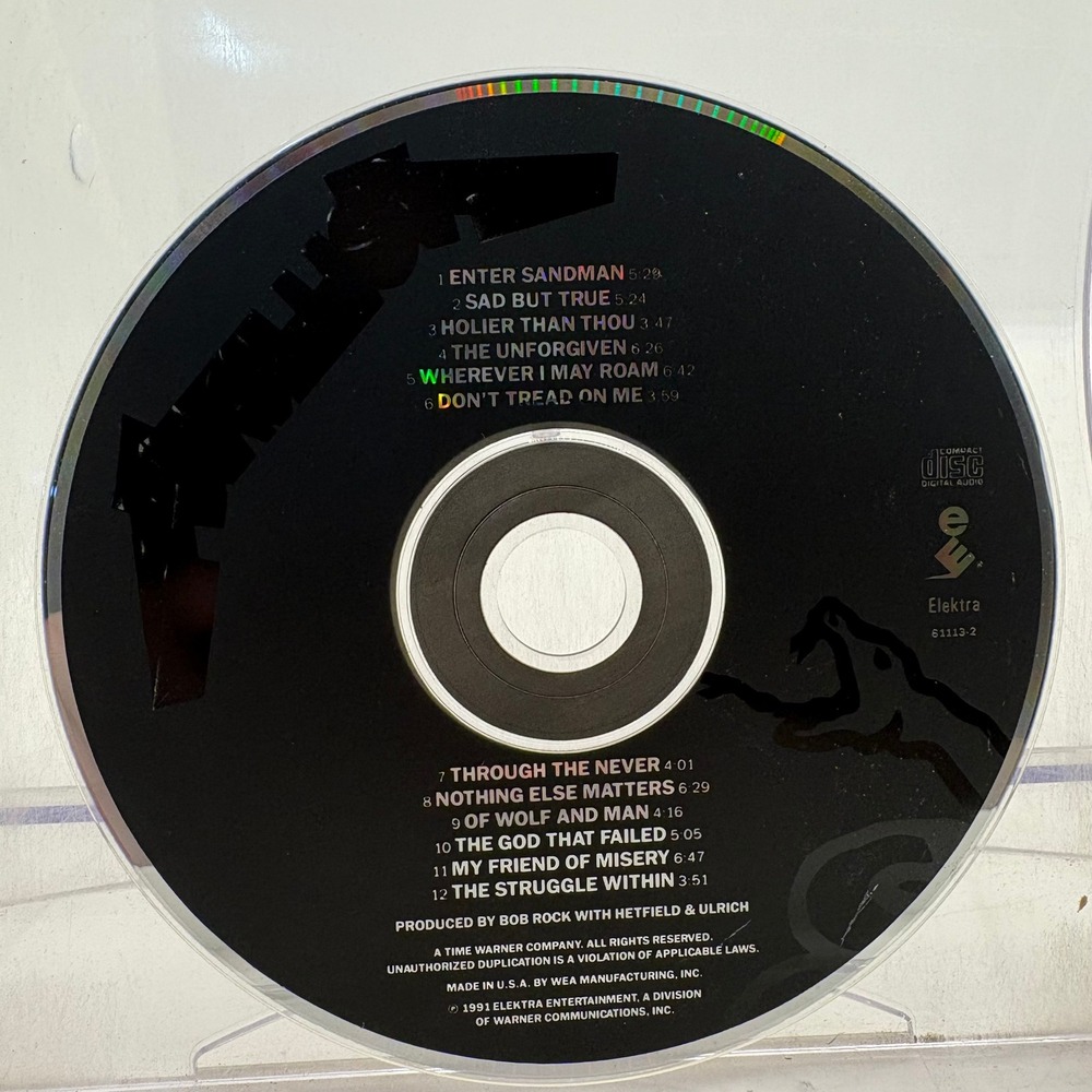 Metallica Self Titled Black Album CD 1991 Elektra  Enter Sandman Sad But True